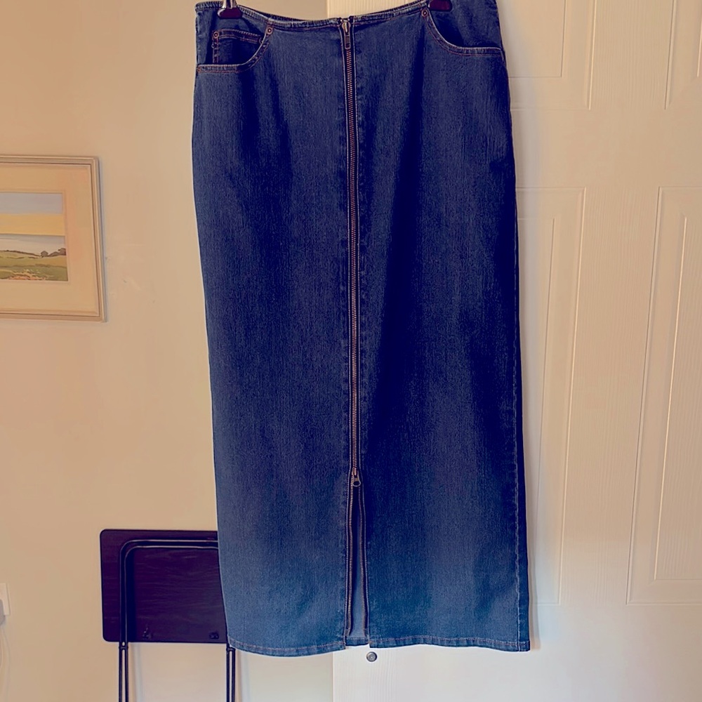A-Line Denim Skirt - Blue
